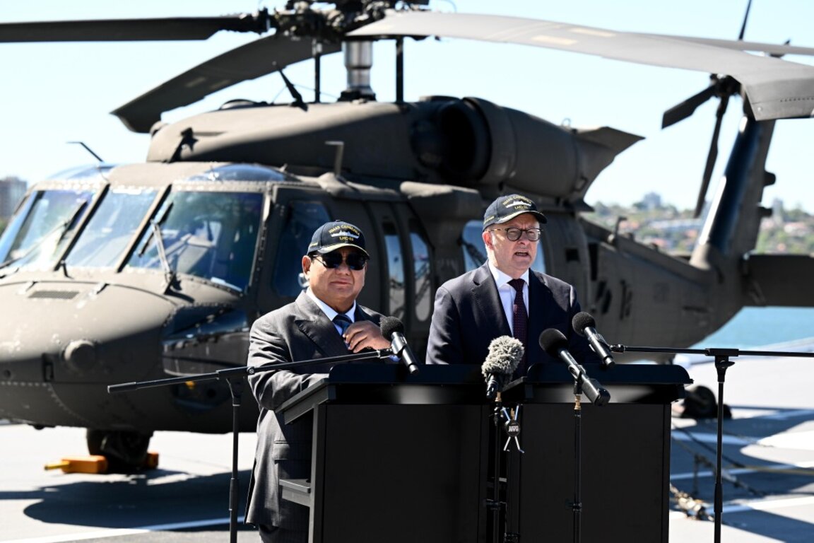 Президентът на Индонезия Прабово Субианто и премиерът на Австралия Антъни Албанезе.