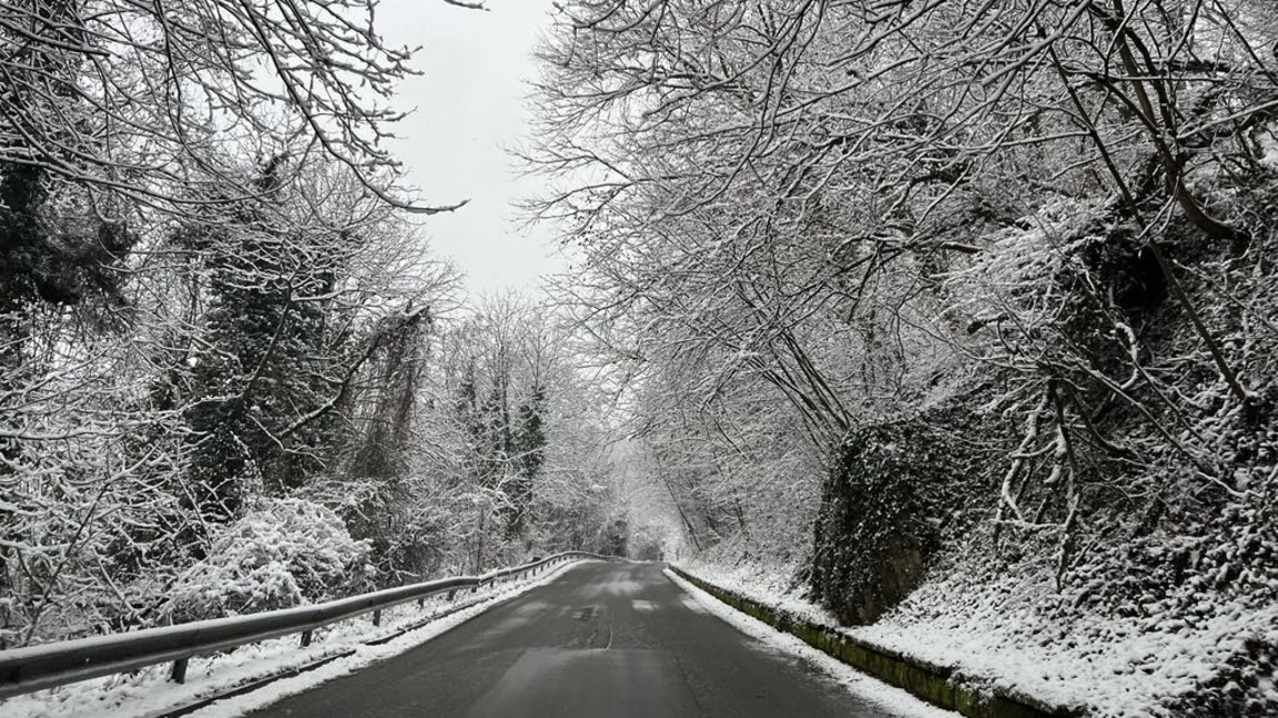 зима, пътища