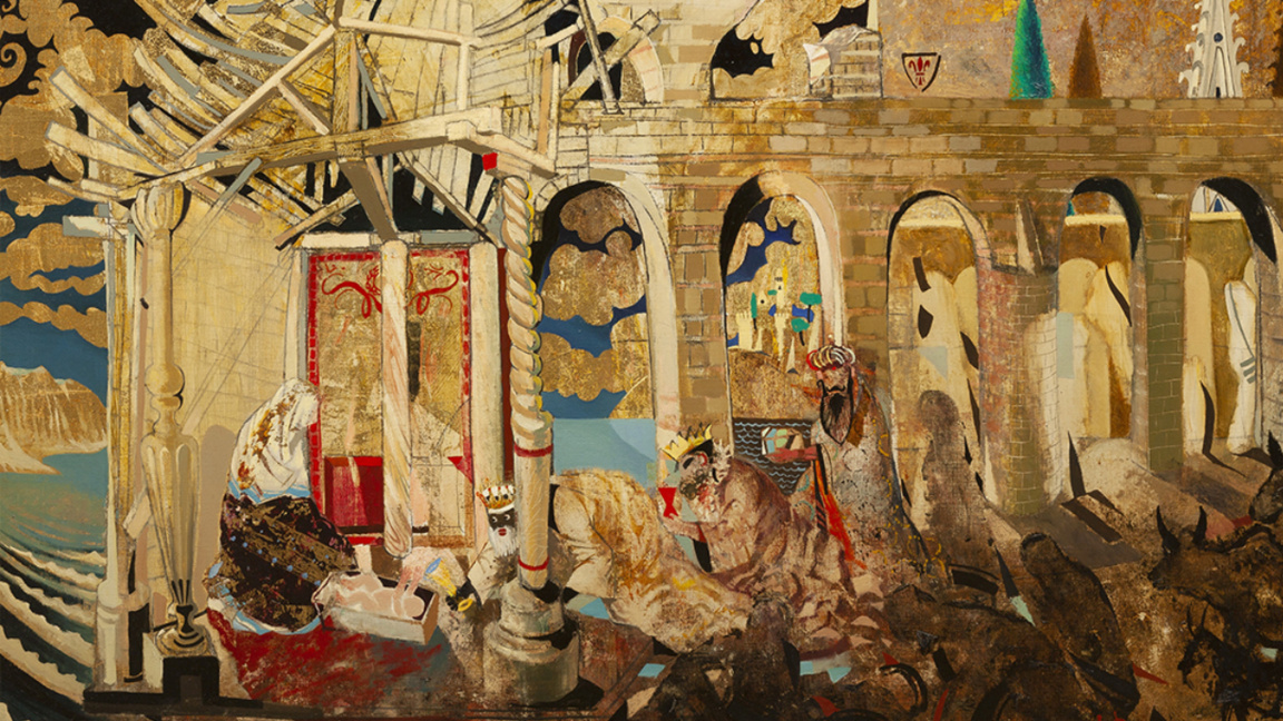 Das Gemälde „Zwischen zwei Epochen / Noch ein Weihnachten“ von Andrej Daniel